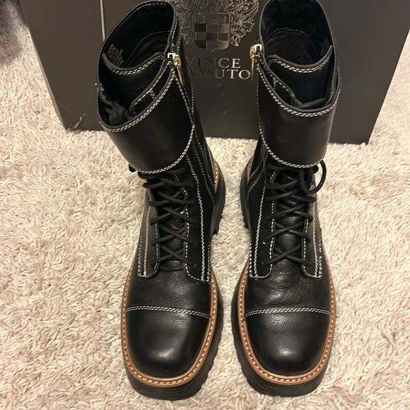 Vince Camino Black Monchia Combat Boots - Picture 5 of 8
